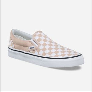 VANS Checkerboard Frappe & True White Classic Slip-On Womens Shoes
